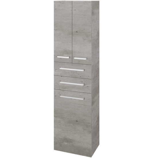 Hochschrank mit Wäschekorb UNI SVD3Z2K 50  - D01 Beton - Griffes T01 - D26 Ontario