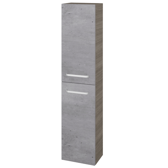 Hochschrank UNI SV1D2 35  - D03 Cafe - Griffes T01 - D01 Beton - Links