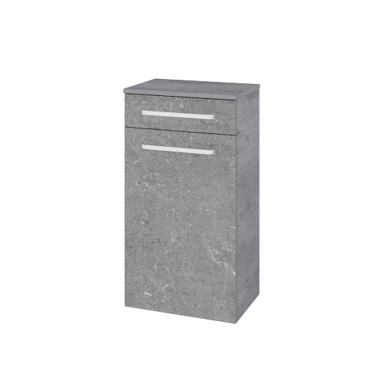 Niedriger Schrank UNI SNDZ 50  - D01 Beton - Griffes T01 - D20 Galaxy - Links