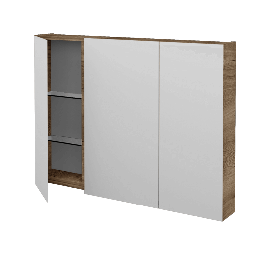 Badezimmer Spiegelschrank AMBIENTE GA3E 100  - D21 Tobacco