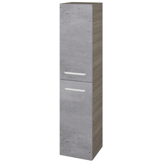 Hochschrank mit Wäschekorb UNI SVD2K 35  - D03 Cafe - Griffes T01 - D01 Beton - Links