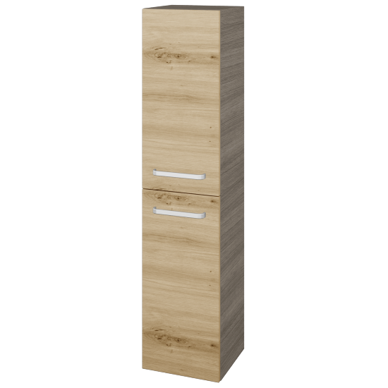 Hochschrank mit Wäschekorb UNI SVD2K 35  - D03 Cafe - Griffes T01 - D22 Caramel - Links