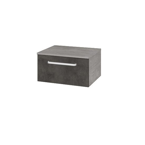 Niedriger Schrank UNI SNZ1 60  - D01 Beton - Griffes T01 - D16 Dark Beton