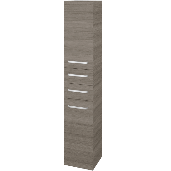 Hochschrank mit Wäschekorb UNI SVD2Z2K 35  - D03 Cafe - Griffes T01 - D03 Cafe - Links