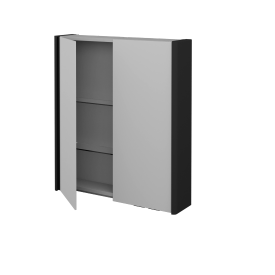 Badezimmer Spiegelschrank TORO GA2OE 65  - L03 Grau Metallic Lack Hochglanz