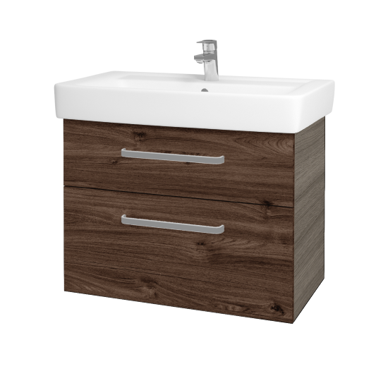 Badezimmerschrank NEXT SZZ2 80  - D03 Cafe - Griffes T01 - D25 Teak