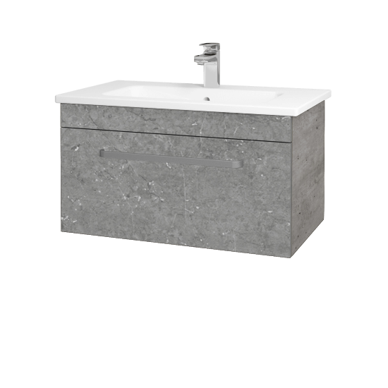 Badezimmerschrank LINEA SZZ 80  - D01 Beton - Griffes T01 - D20 Galaxy